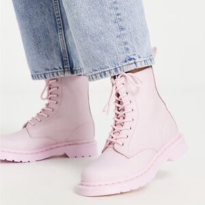 Dr. Martens 1460 Pascal Women's Pink Chalk Virginia Leather Boots Moto size 5